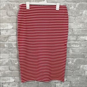 Sanctuary Red and White Striped Pencil Skirt
